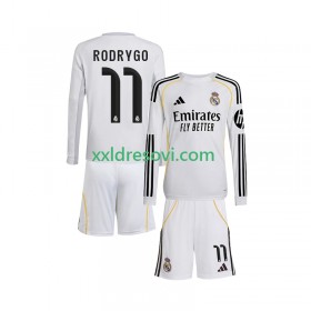 Real Madrid Rodrygo 11 Domaći Dječji Nogometni Dres 2025-2026 Dugim Rukavima